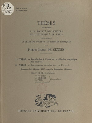 cover image of Contribution à l'étude de la diffusion magnétique des neutrons